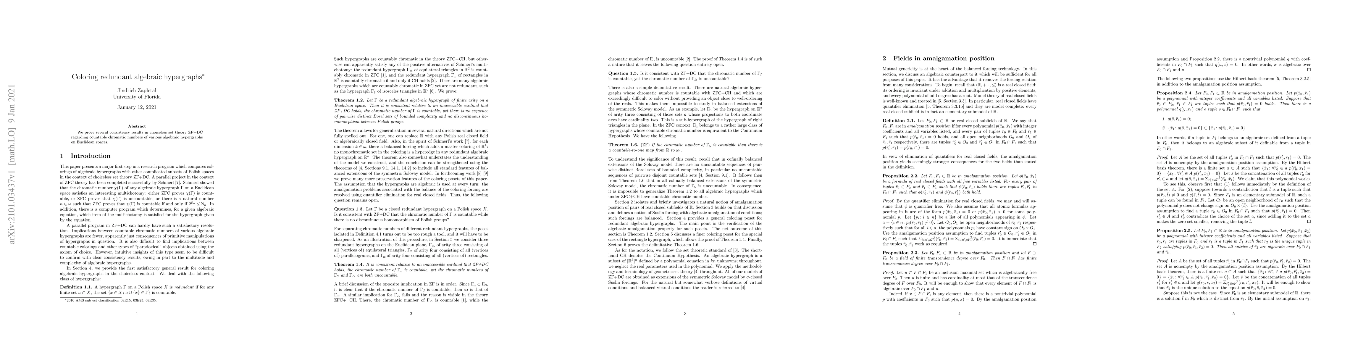 Thumbnail for Coloring redundant algebraic hypergraphs