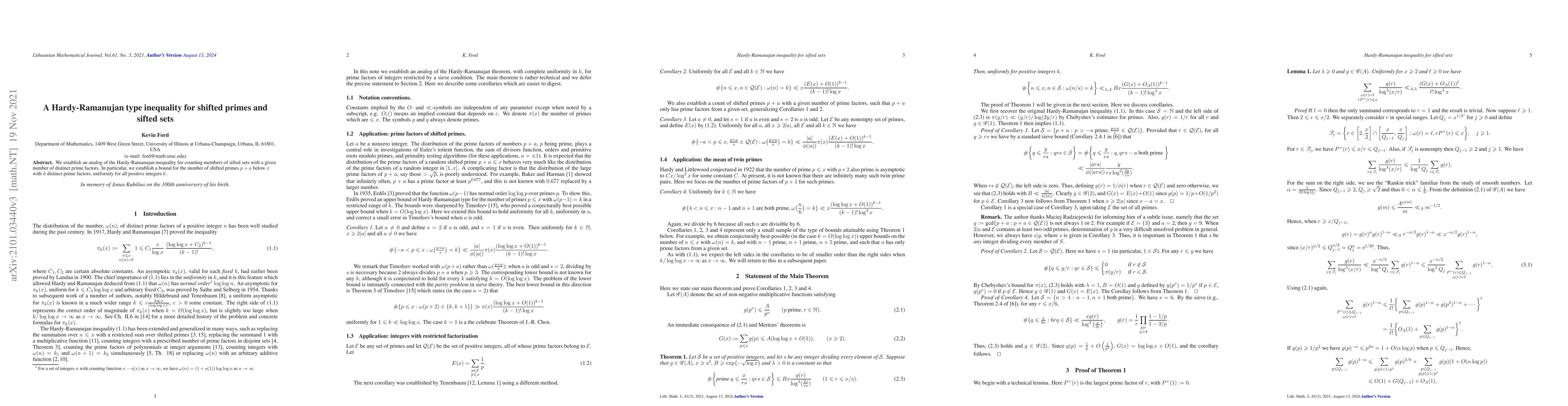 Thumbnail for A Hardy-Ramanujan type inequality for shifted primes and sifted sets