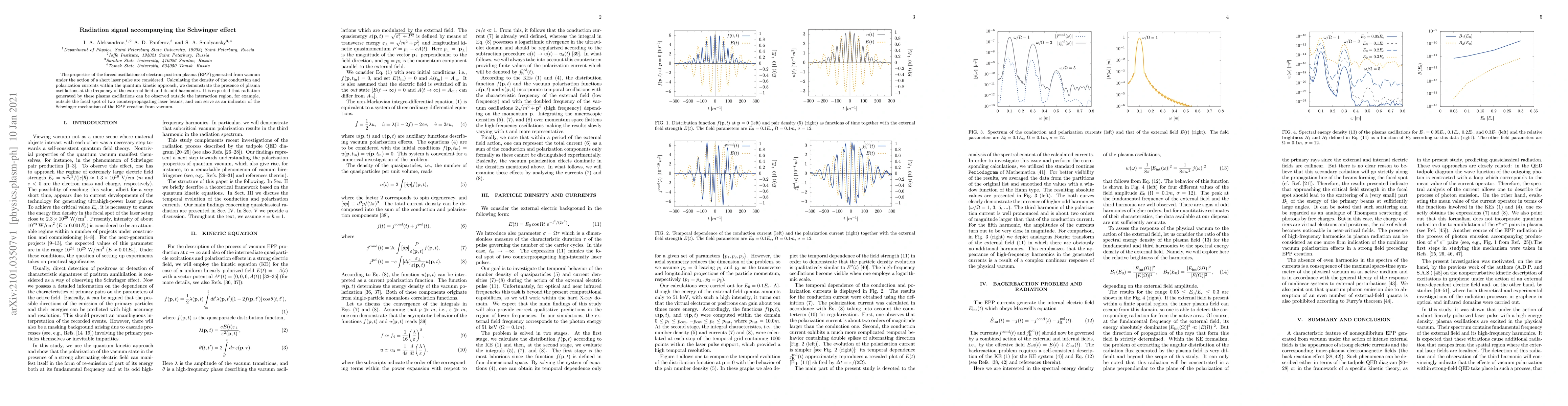 Thumbnail for Radiation signal accompanying the Schwinger effect