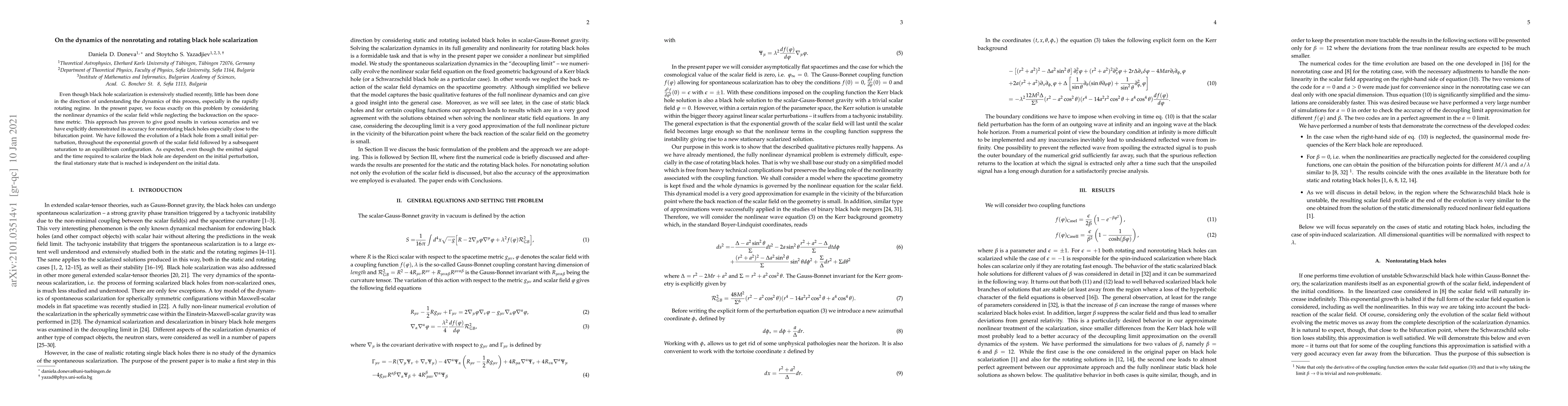 Thumbnail for On the dynamics of the nonrotating and rotating black hole scalarization