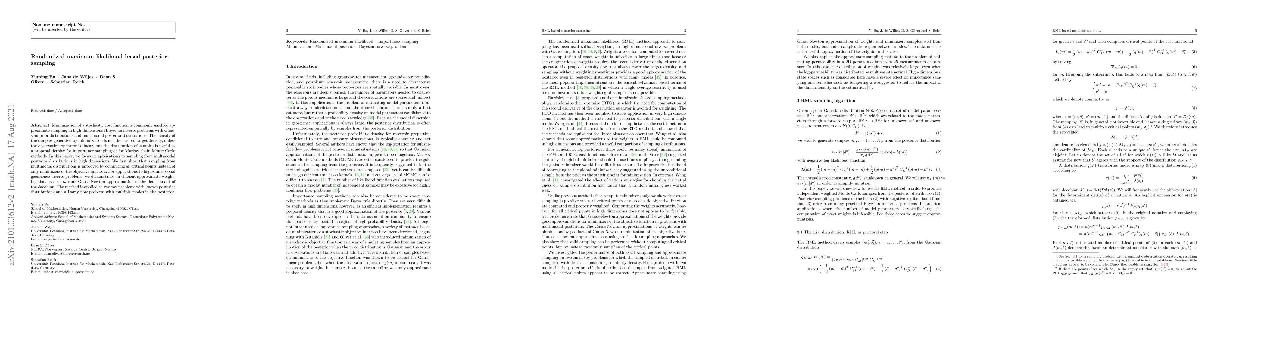 Thumbnail for Randomized maximum likelihood based posterior sampling