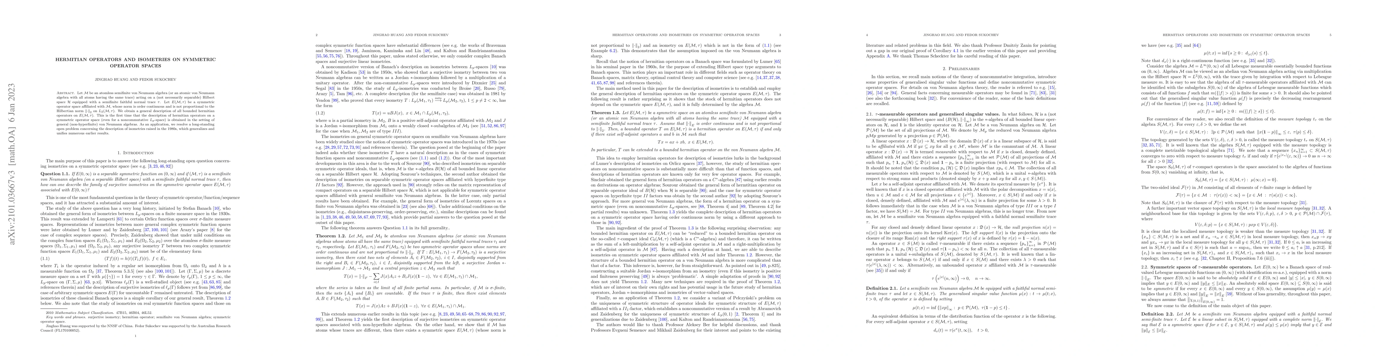Thumbnail for Hermitian operators and isometries on symmetric operator spaces