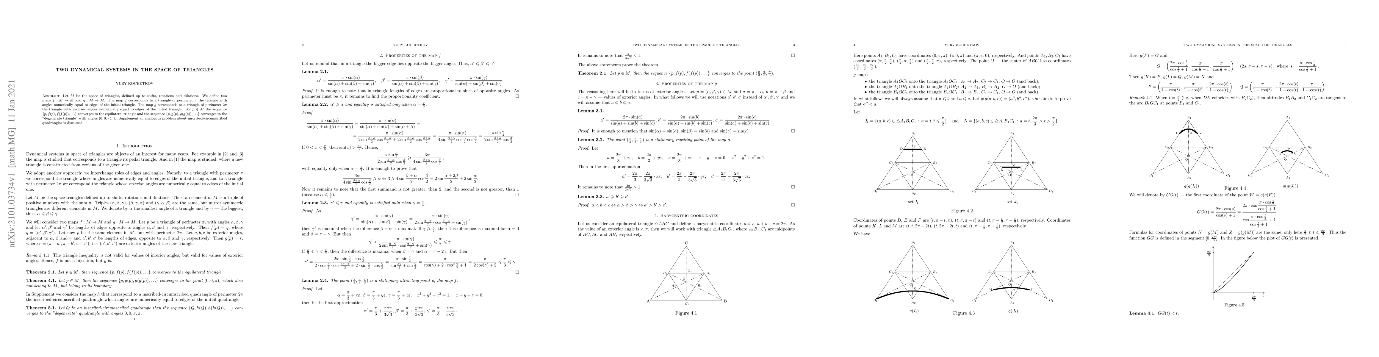 Thumbnail for Two dynamical systems in the space of triangles