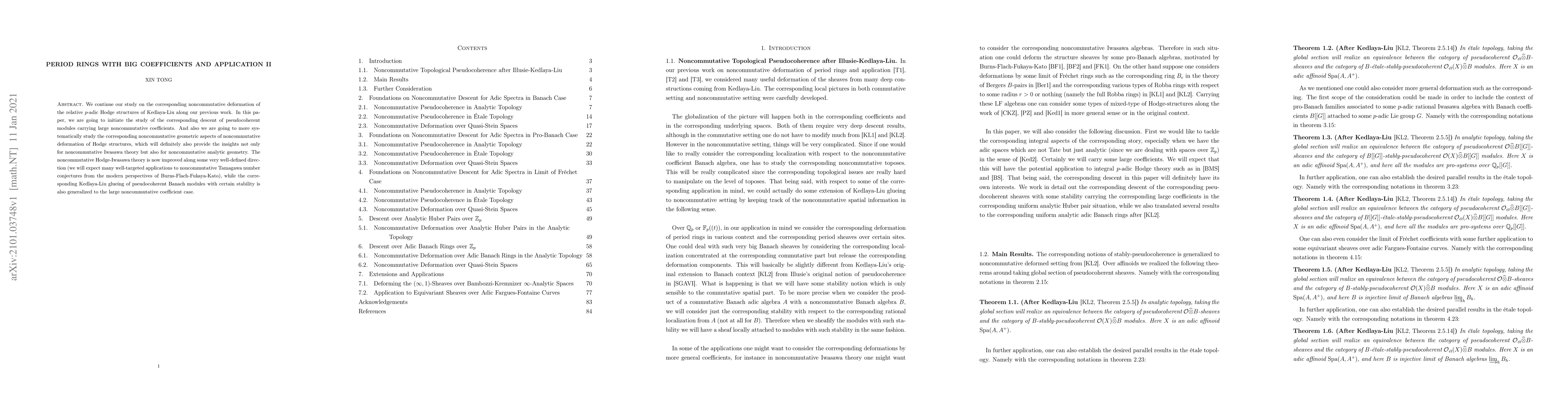 Thumbnail for Period Rings with Big Coefficients and Application II