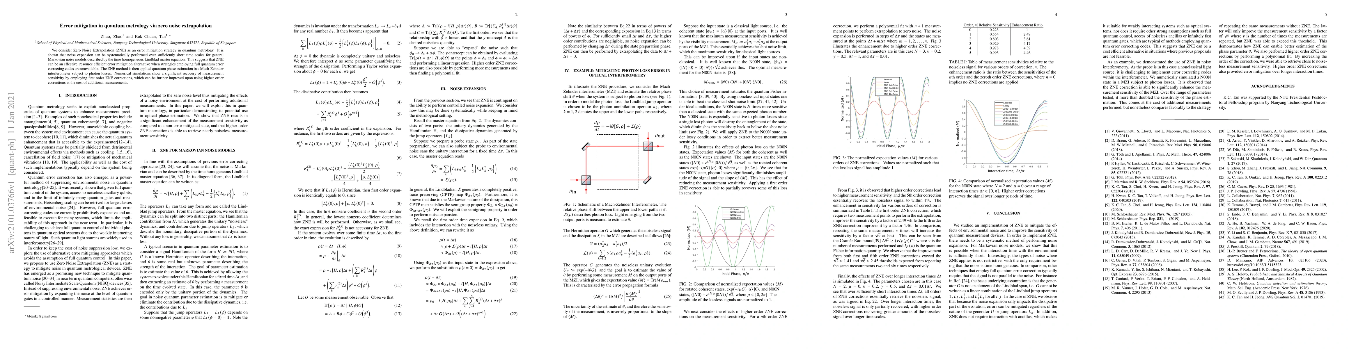 Thumbnail for Error mitigation in quantum metrology via zero noise extrapolation