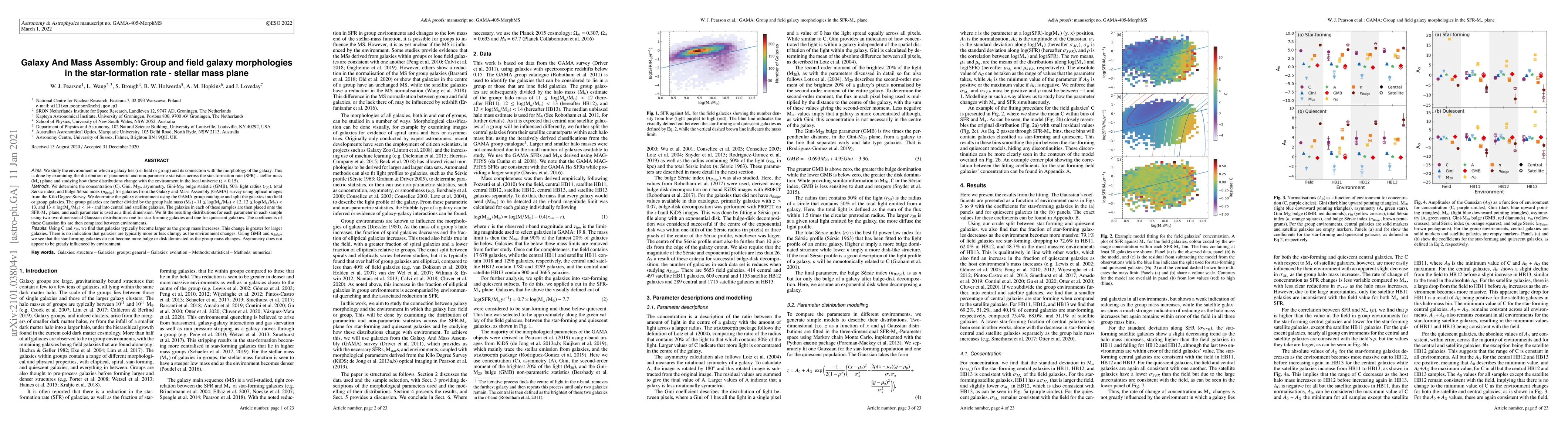 Thumbnail for Galaxy And Mass Assembly: Group and field galaxy morphologies in the
  star-formation rate - stellar mass plane