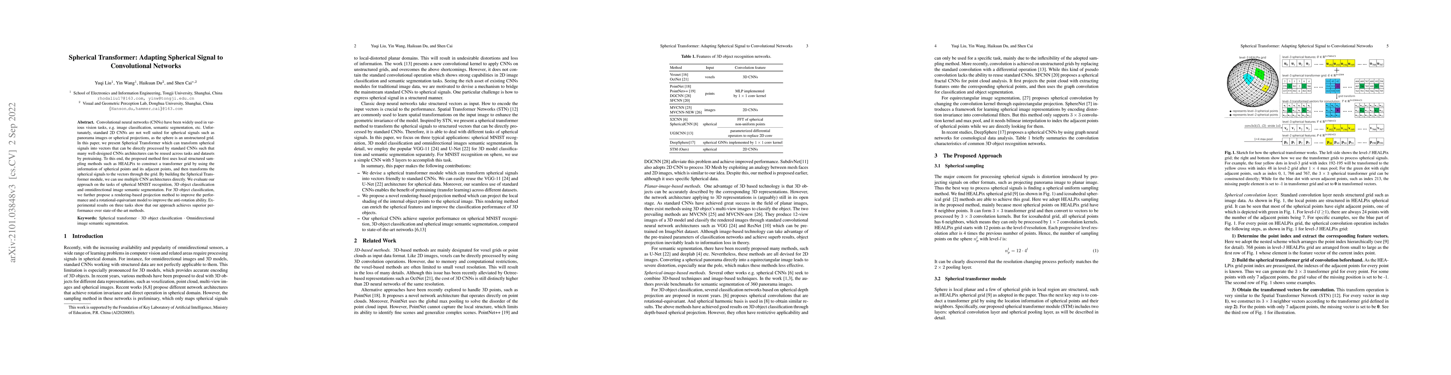 Thumbnail for Spherical Transformer: Adapting Spherical Signal to CNNs