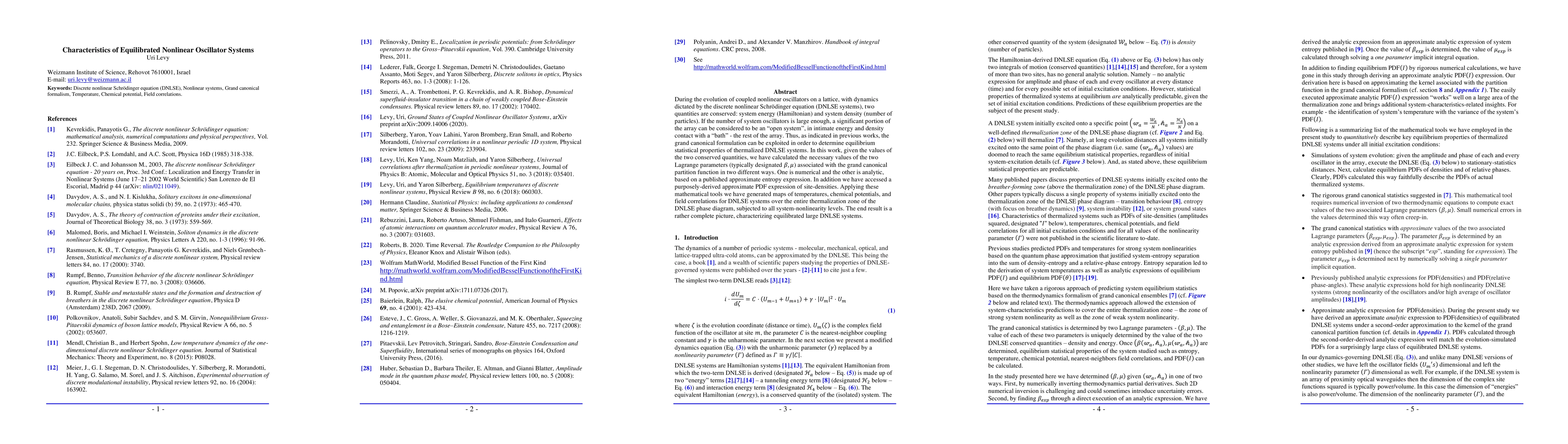 Thumbnail for Characteristics of Equilibrated Nonlinear Oscillator Systems