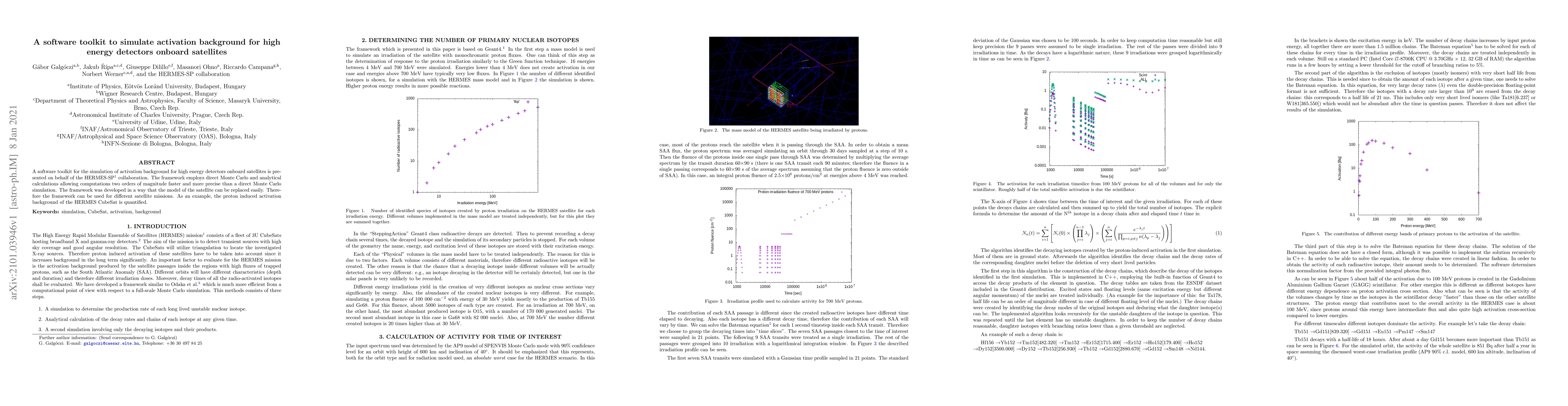 Thumbnail for A software toolkit to simulate activation background for high energy
  detectors onboard satellites