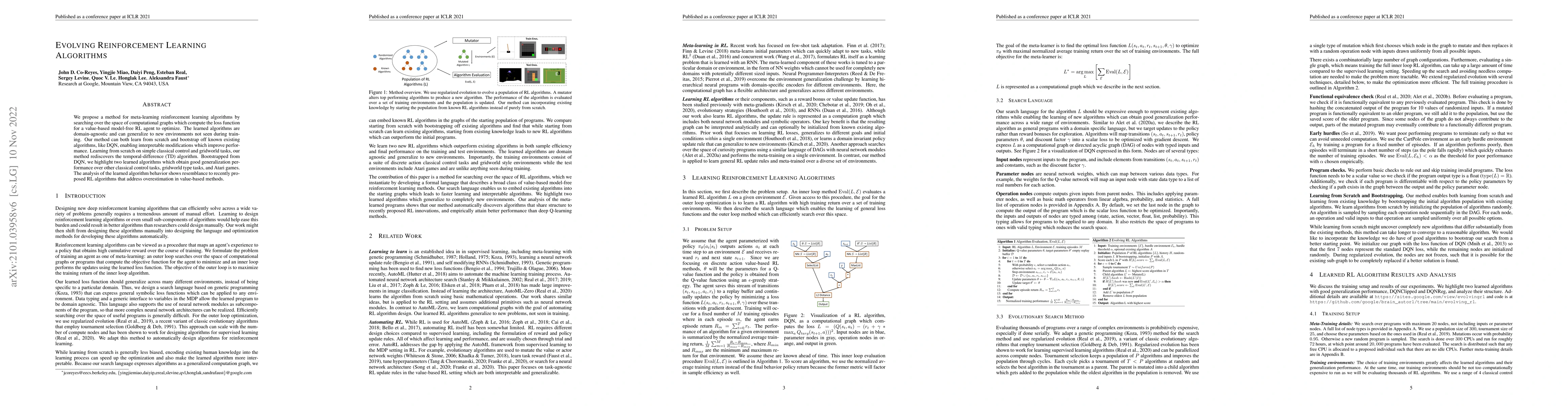 Thumbnail for Evolving Reinforcement Learning Algorithms