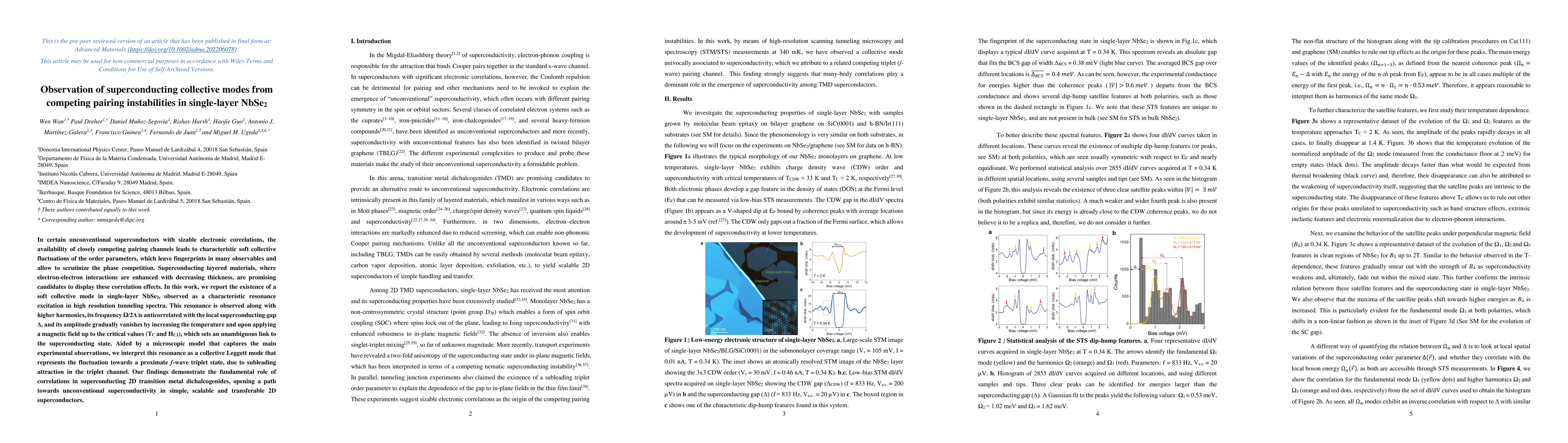 Thumbnail for Observation of superconducting collective modes from competing pairing
  instabilities in single-layer NbSe$_2$