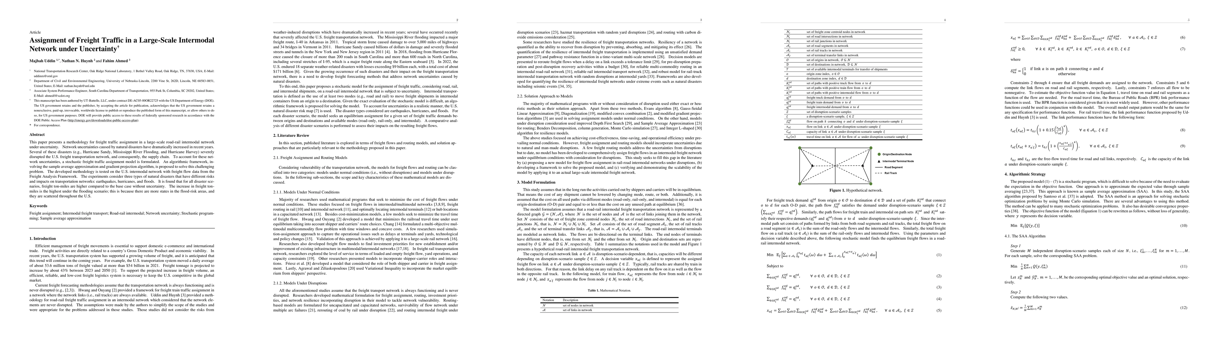Thumbnail for Assignment of Freight Traffic in a Large-Scale Intermodal Network under
  Uncertainty