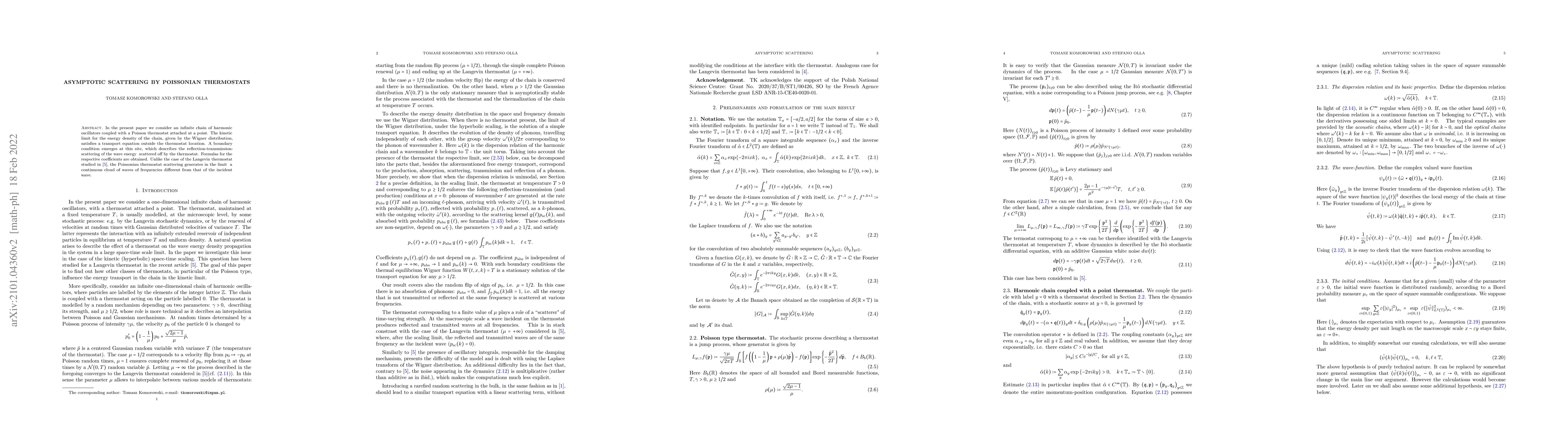 Thumbnail for Asymptotic Scattering by Poissonian Thermostats