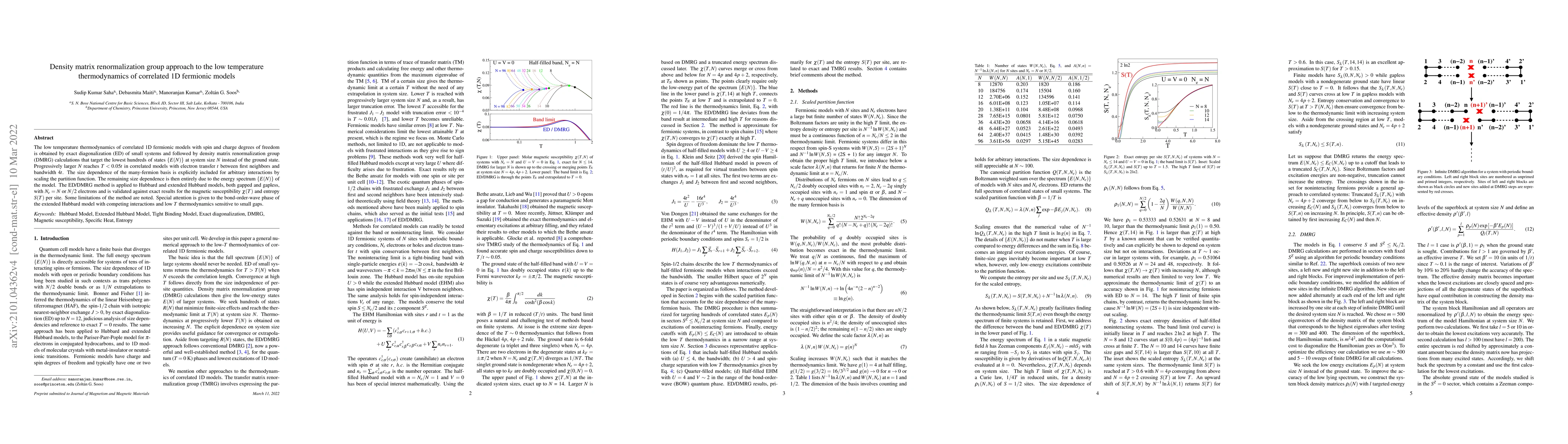 Thumbnail for Density matrix renormalization group approach to the low temperature
  thermodynamics of correlated 1D fermionic models