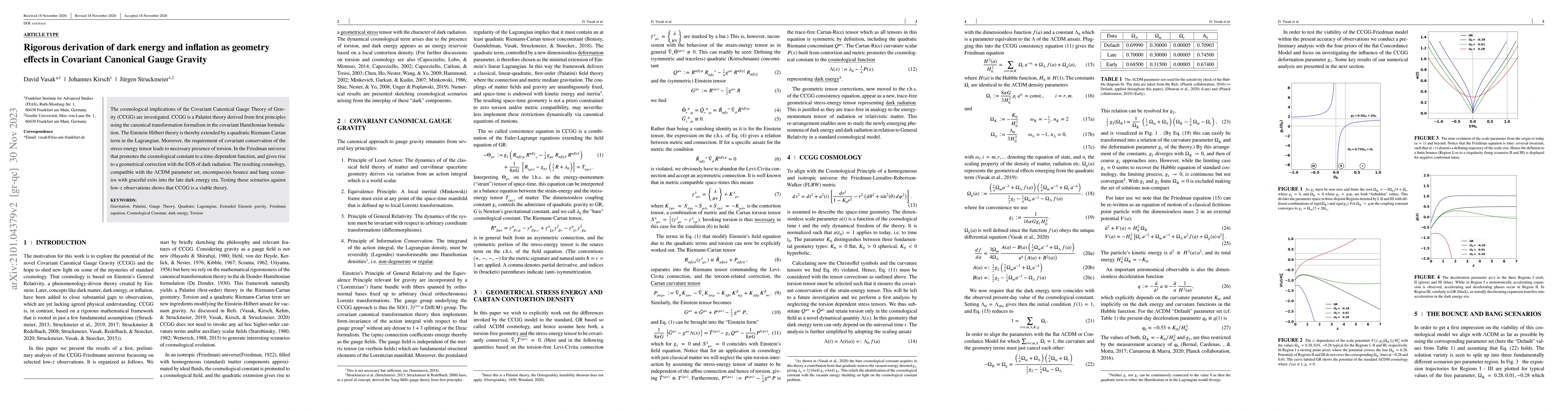 Thumbnail for Rigorous derivation of dark energy and inflation as geometry effects in
  Covariant Canonical Gauge Gravity