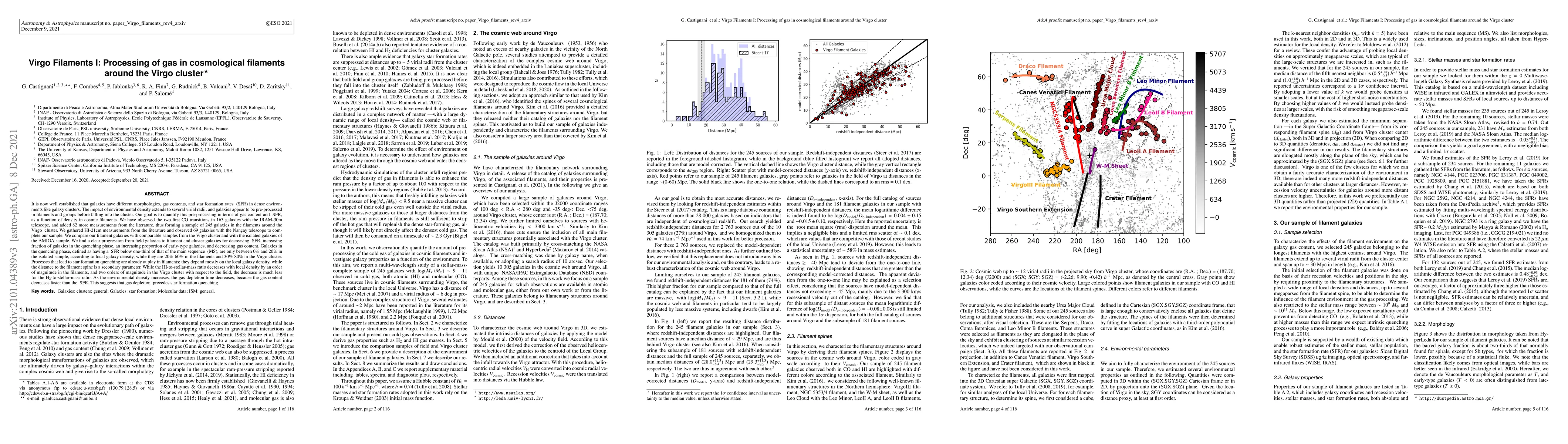 Thumbnail for Virgo Filaments I: Processing of gas in cosmological filaments around
  the Virgo cluster