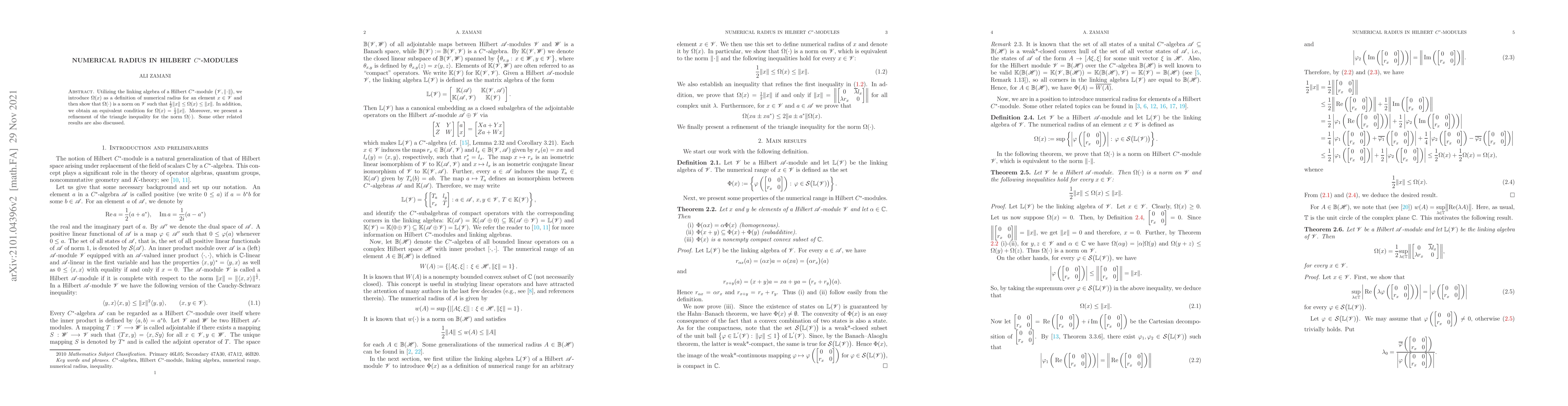 Thumbnail for Numerical radius in Hilbert $C^*$-modules