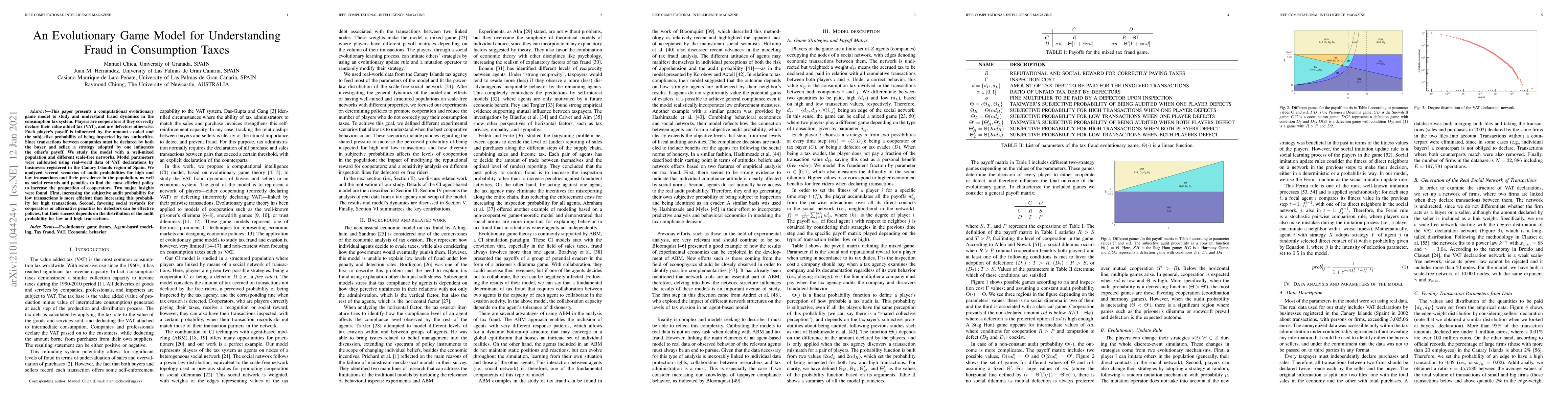 Thumbnail for An Evolutionary Game Model for Understanding Fraud in Consumption Taxes