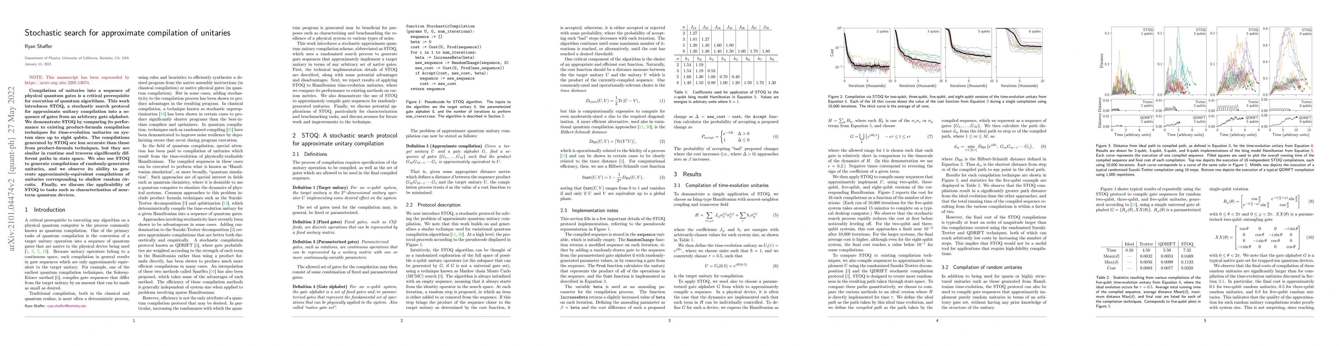 Thumbnail for Stochastic search for approximate compilation of unitaries