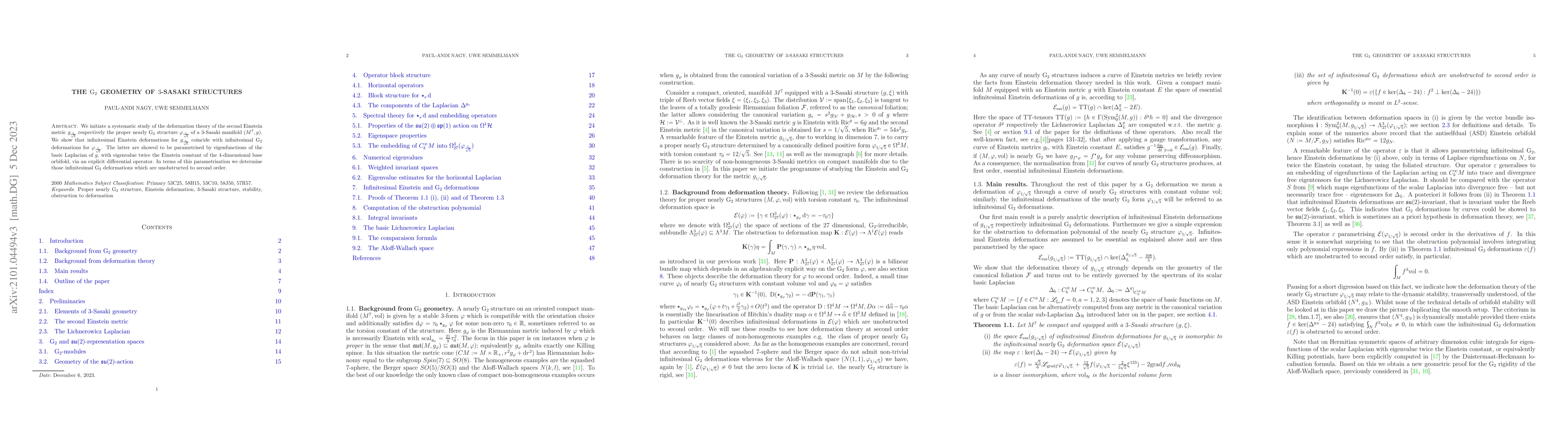 Thumbnail for The $G_2$ geometry of $3$-Sasaki structures