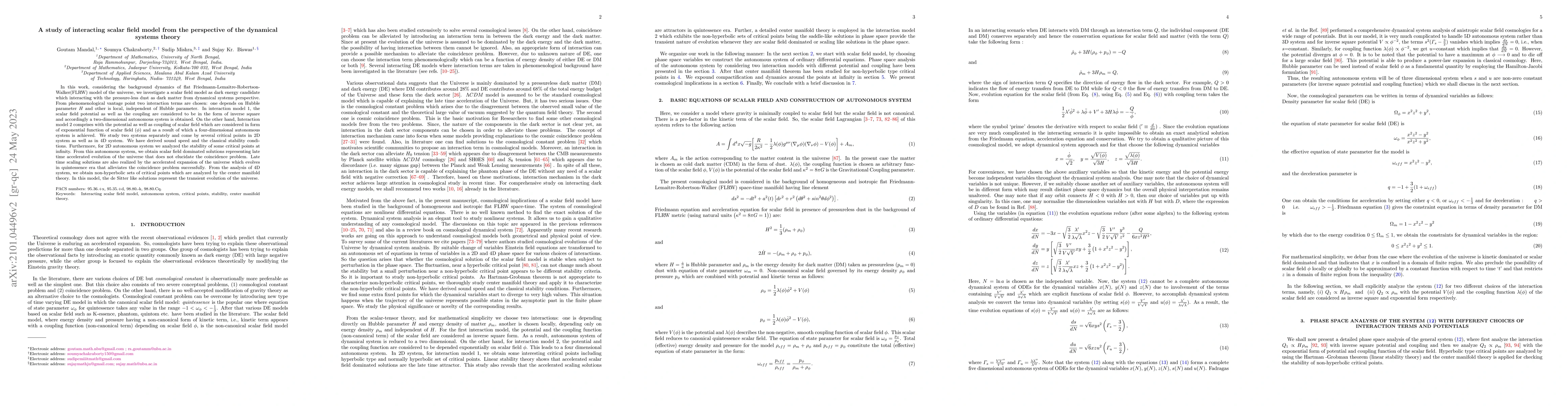 Thumbnail for A study of interacting scalar field model from the perspective of the
  dynamical systems theory