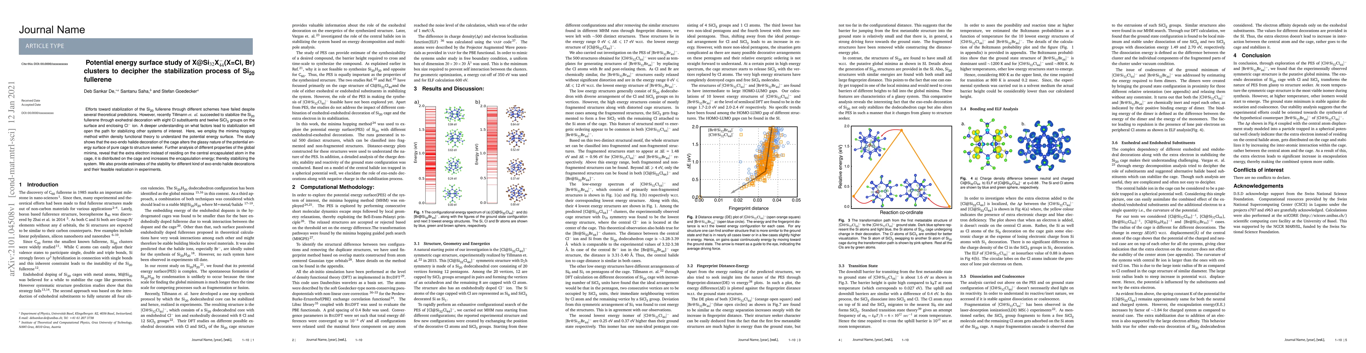 Thumbnail for Potential energy surface study of X@Si$_{32}$X$^-_{44}$(X=Cl, Br)
  clusters to decipher the stabilization process of Si$_{20}$ fullerene