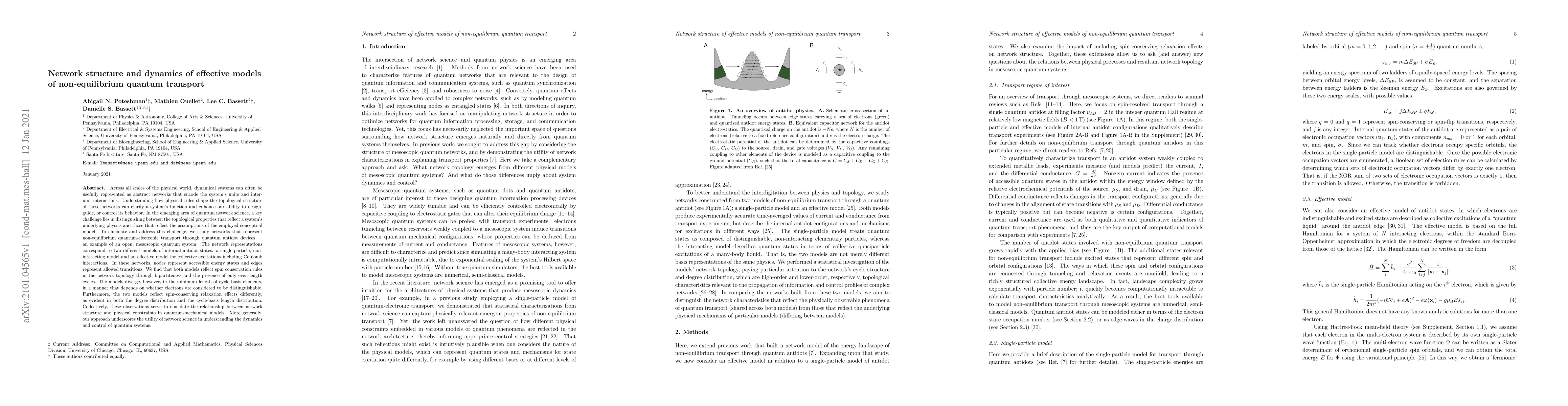 Thumbnail for Network structure and dynamics of effective models of non-equilibrium
  quantum transport