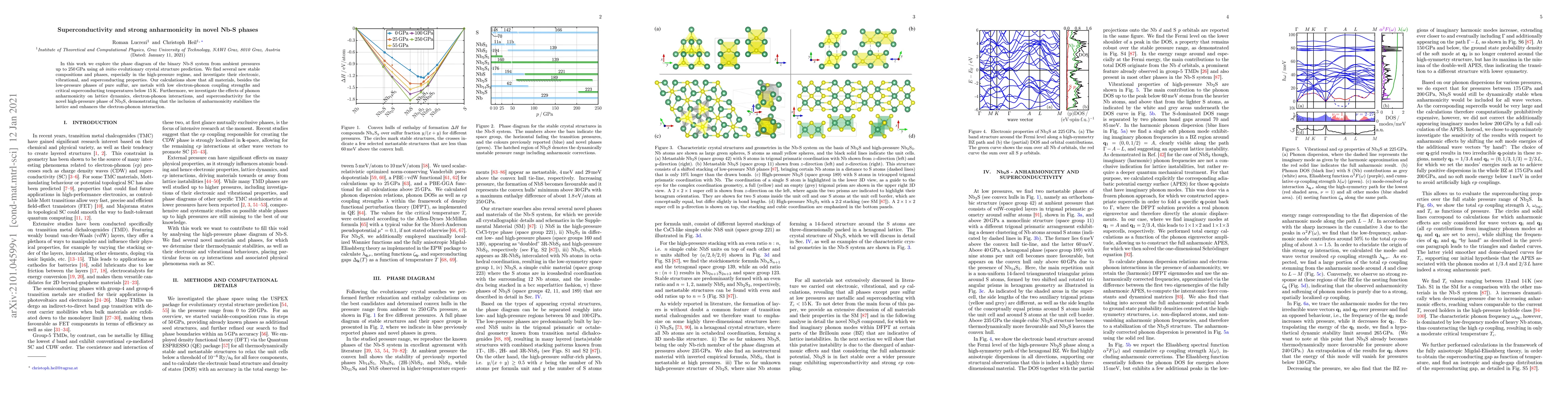 Thumbnail for Superconductivity and strong anharmonicity in novel Nb-S phases