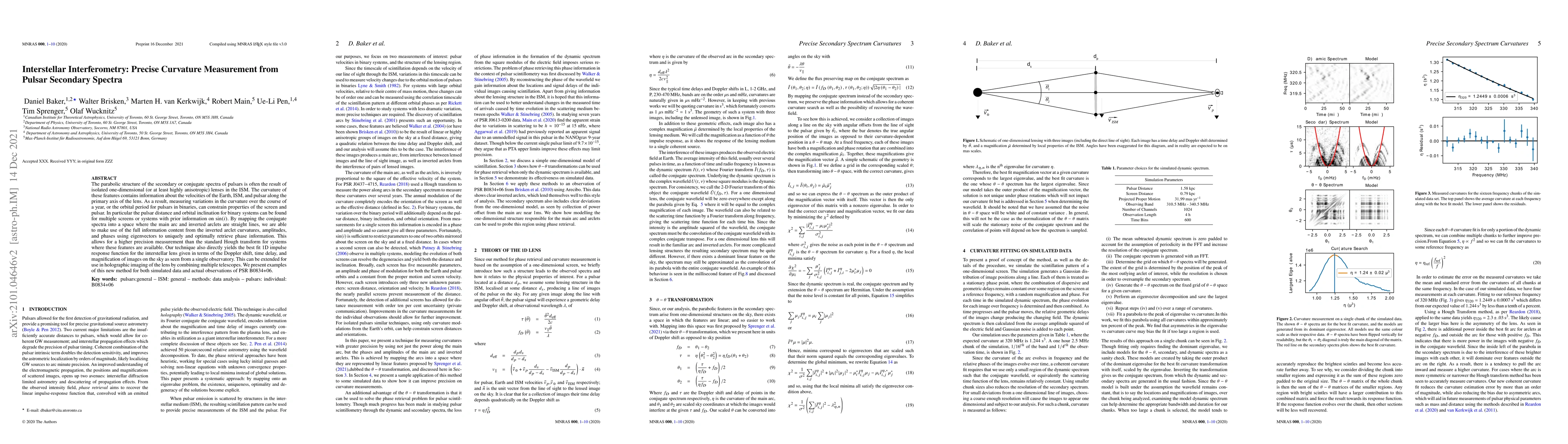 Thumbnail for Interstellar Interferometry: Precise Curvature Measurement from Pulsar
  Secondary Spectra