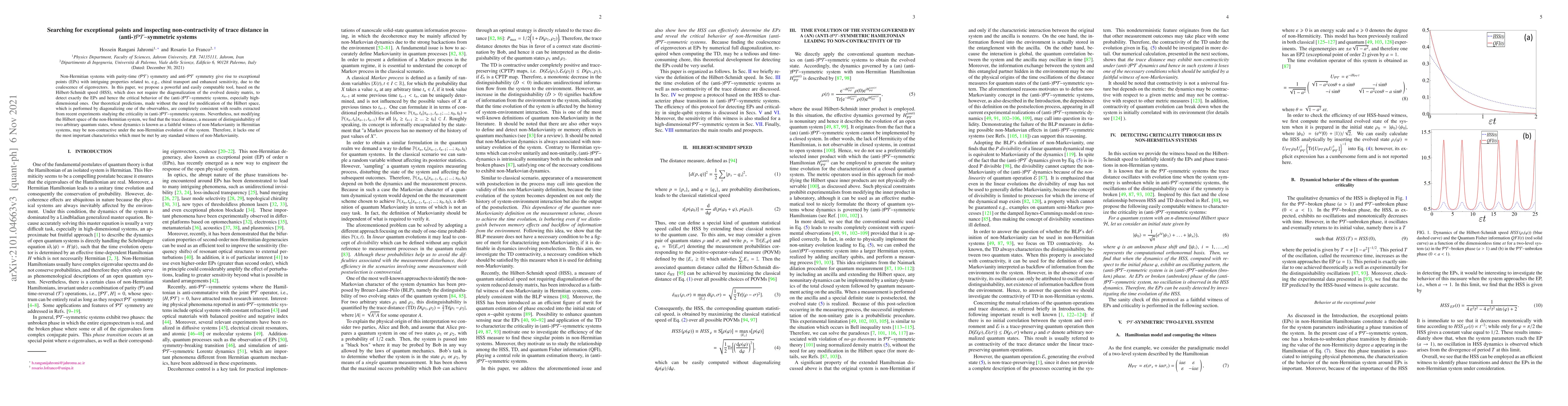 Thumbnail for Searching for exceptional points and inspecting non-contractivity of
  trace distance in (anti-)$\mathcal{PT}\!-$symmetric systems