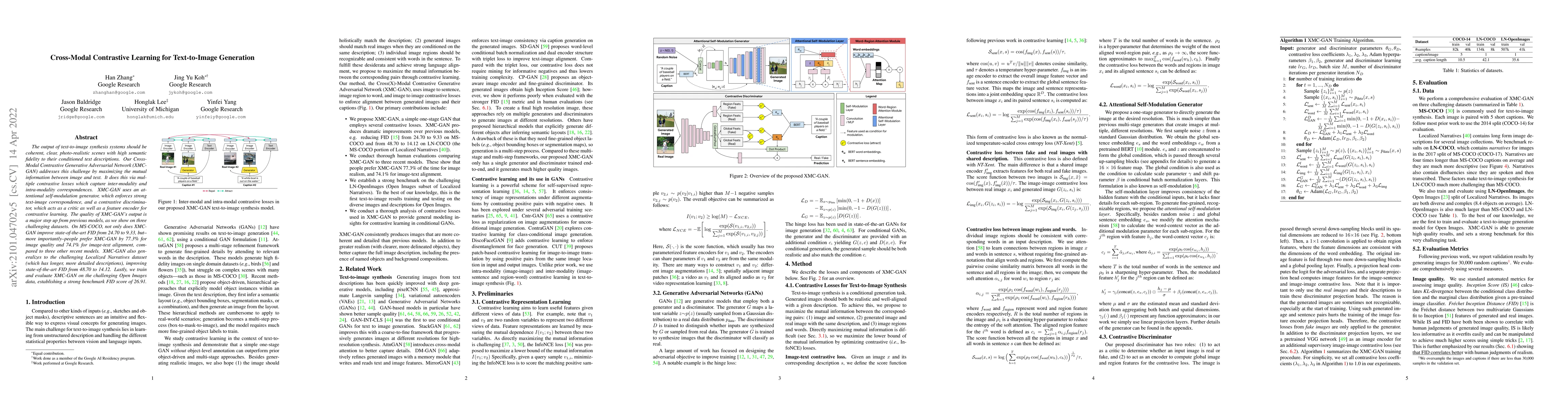 Thumbnail for Cross-Modal Contrastive Learning for Text-to-Image Generation