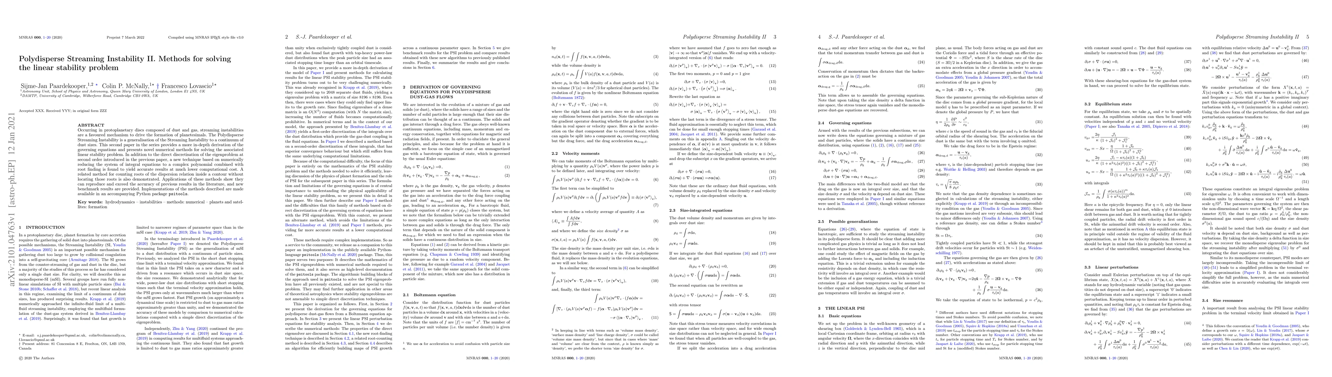 Thumbnail for Polydisperse Streaming Instability II. Methods for solving the linear
  stability problem