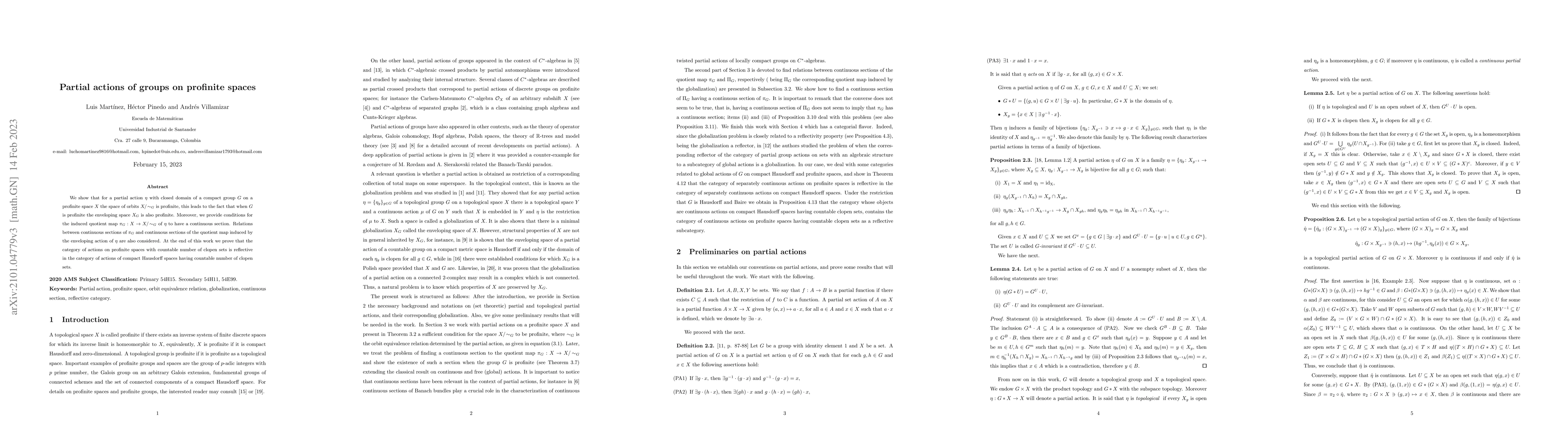 Thumbnail for Partial actions of groups on profinite spaces