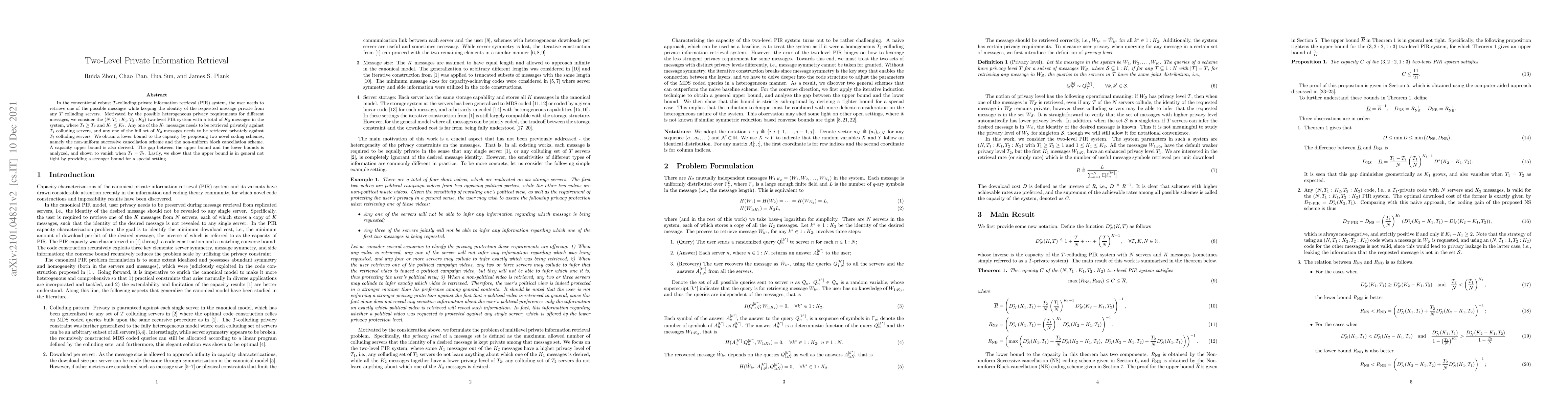 Thumbnail for Two-Level Private Information Retrieval