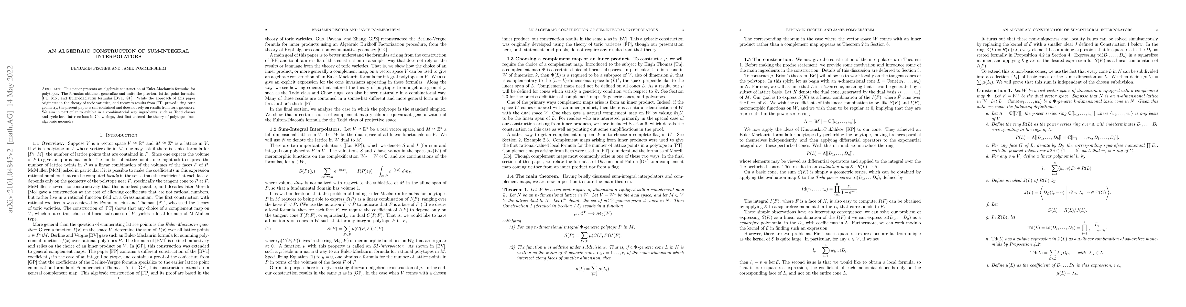 Thumbnail for An algebraic construction of sum-integral interpolators