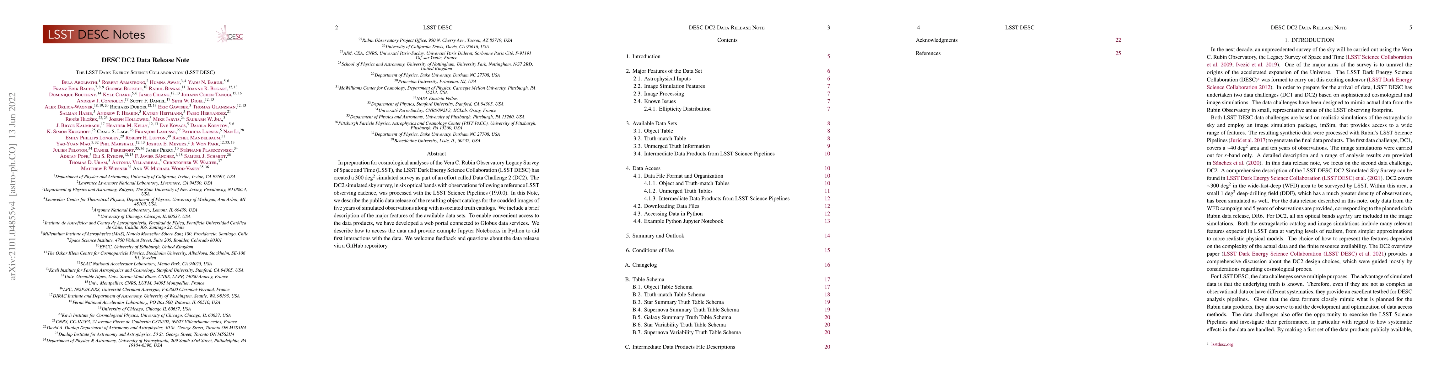 Thumbnail for DESC DC2 Data Release Note