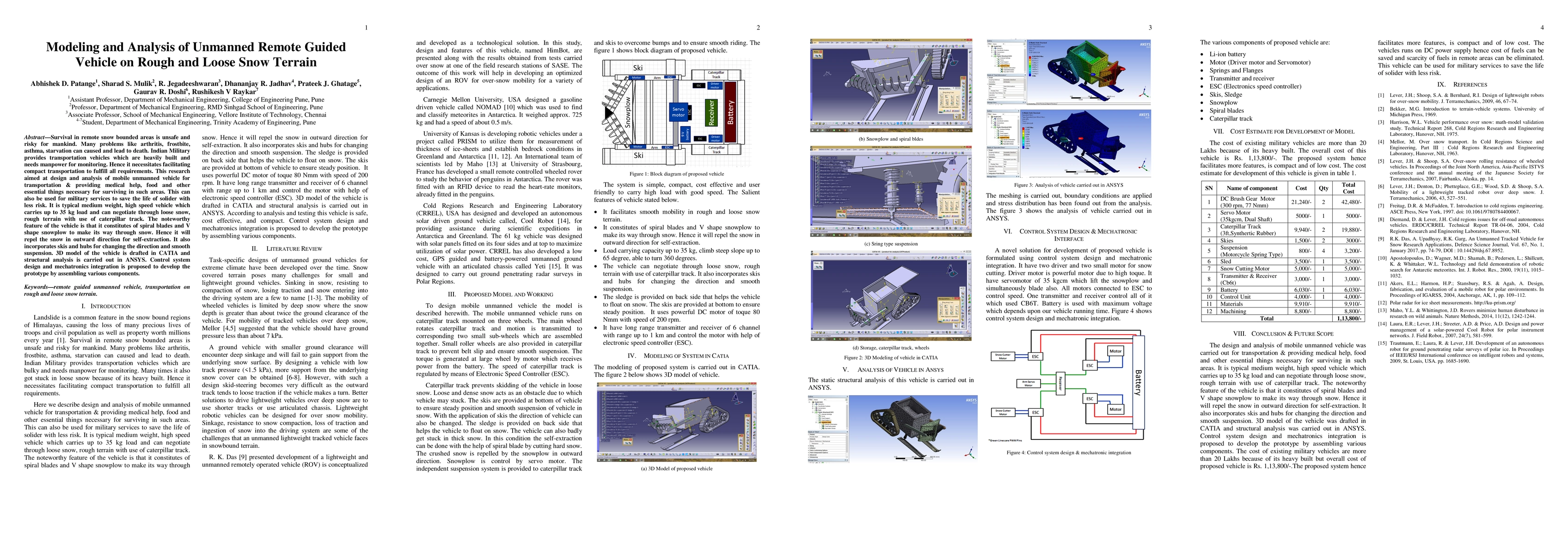 Thumbnail for Modeling and Analysis of Unmanned Remote Guided Vehicle on Rough and
  Loose Snow Terrain