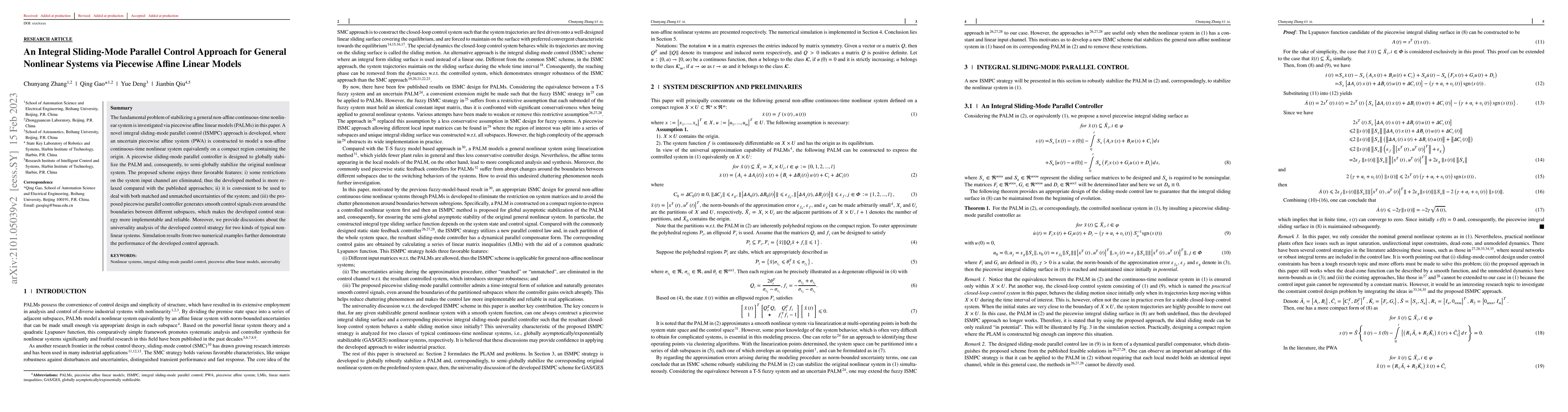 Thumbnail for An integral sliding-mode parallel control approach for general nonlinear
  systems via piecewise affine linear models