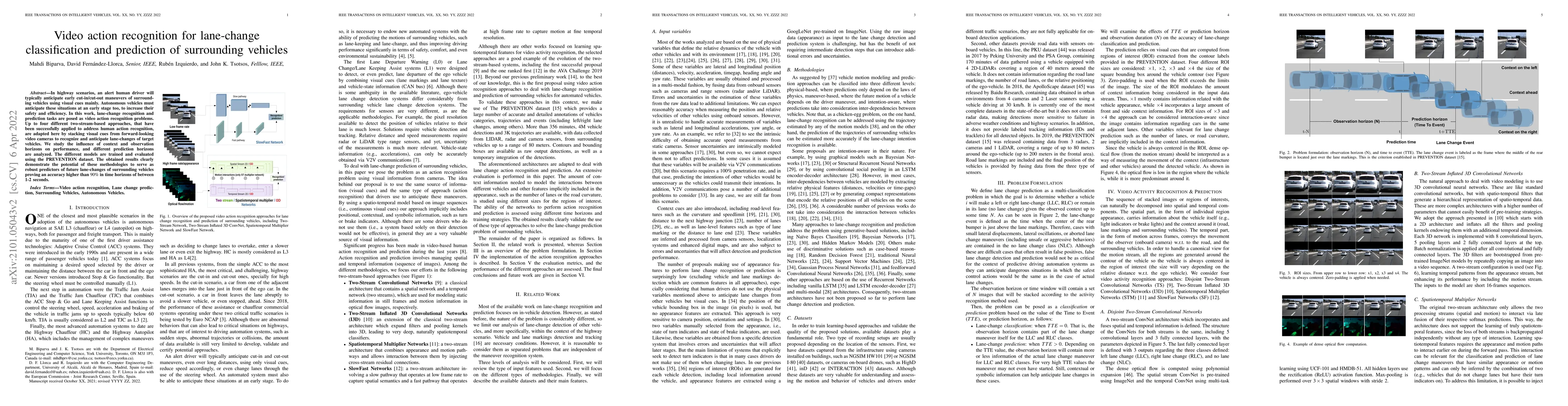 Thumbnail for Video action recognition for lane-change classification and prediction
  of surrounding vehicles