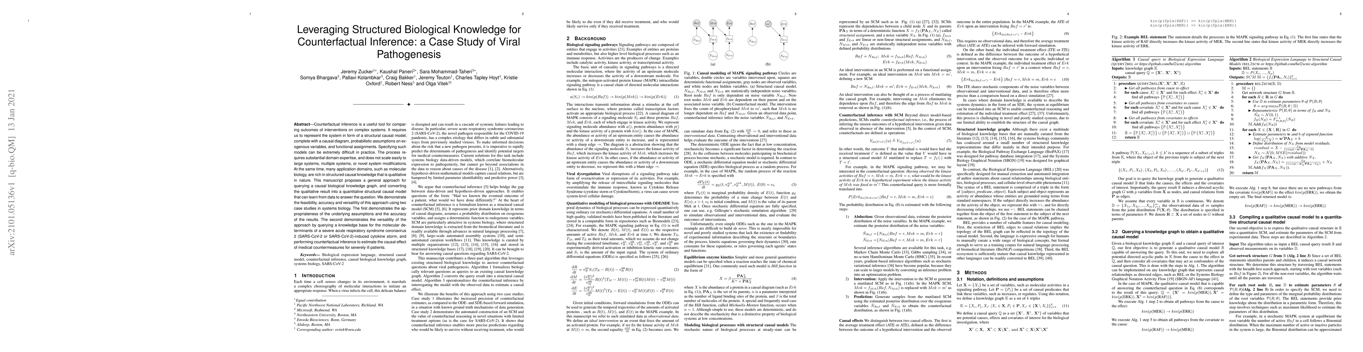 Thumbnail for Leveraging Structured Biological Knowledge for Counterfactual Inference:
  a Case Study of Viral Pathogenesis