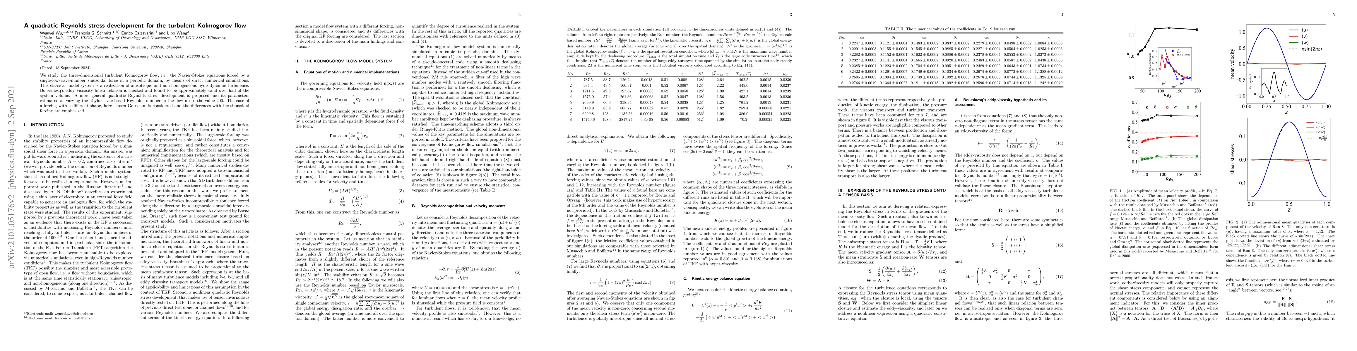 Thumbnail for A quadratic Reynolds stress development for the turbulent Kolmogorov
  flow