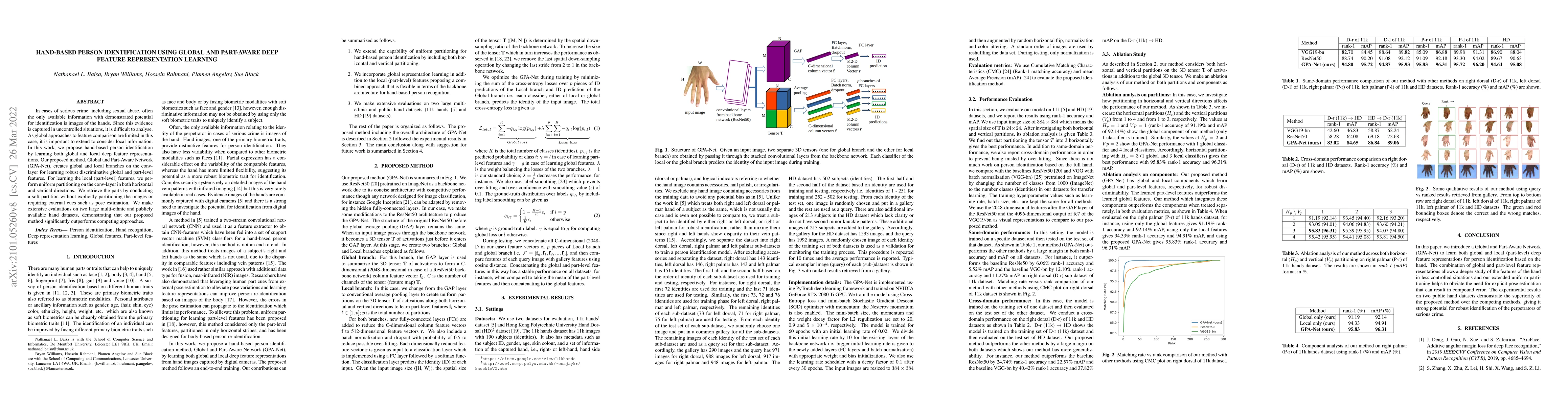 Thumbnail for Hand-Based Person Identification using Global and Part-Aware Deep
  Feature Representation Learning