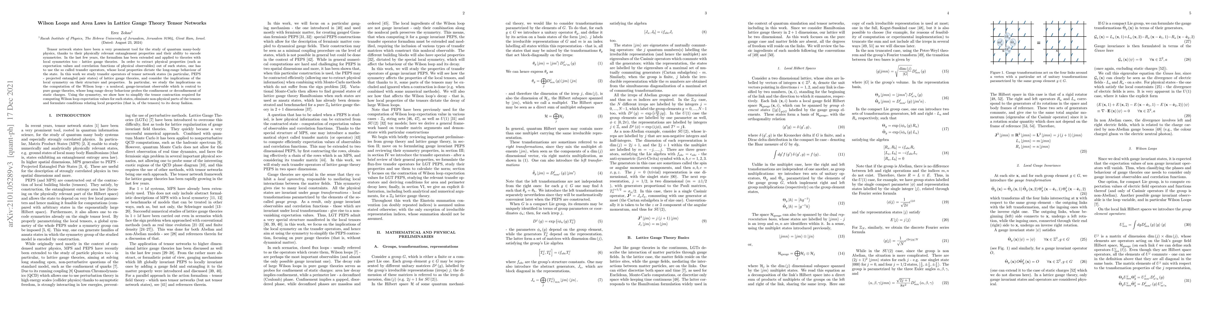 Thumbnail for Wilson Loops and Area Laws in Lattice Gauge Theory Tensor Networks