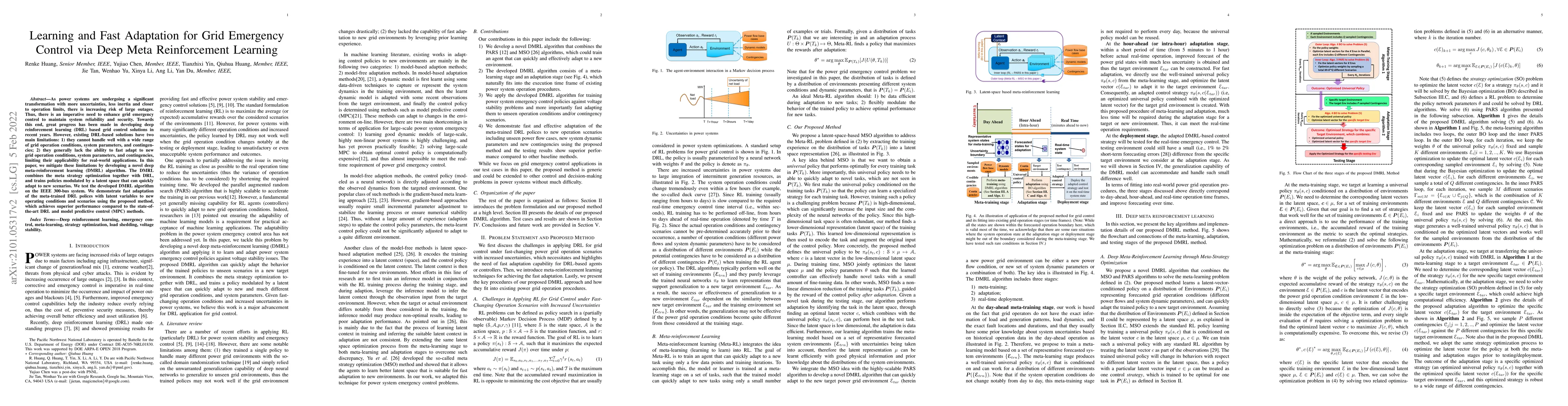 Thumbnail for Learning and Fast Adaptation for Grid Emergency Control via Deep Meta
  Reinforcement Learning