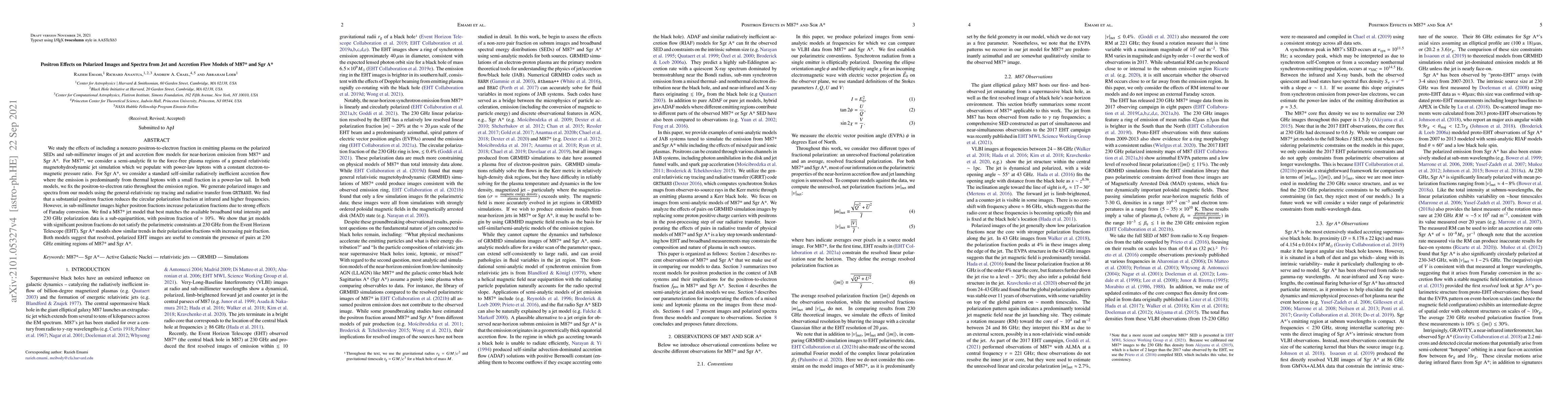 Thumbnail for Positron Effects on Polarized Images and Spectra from Jet and Accretion
  Flow Models of M87* and Sgr A*