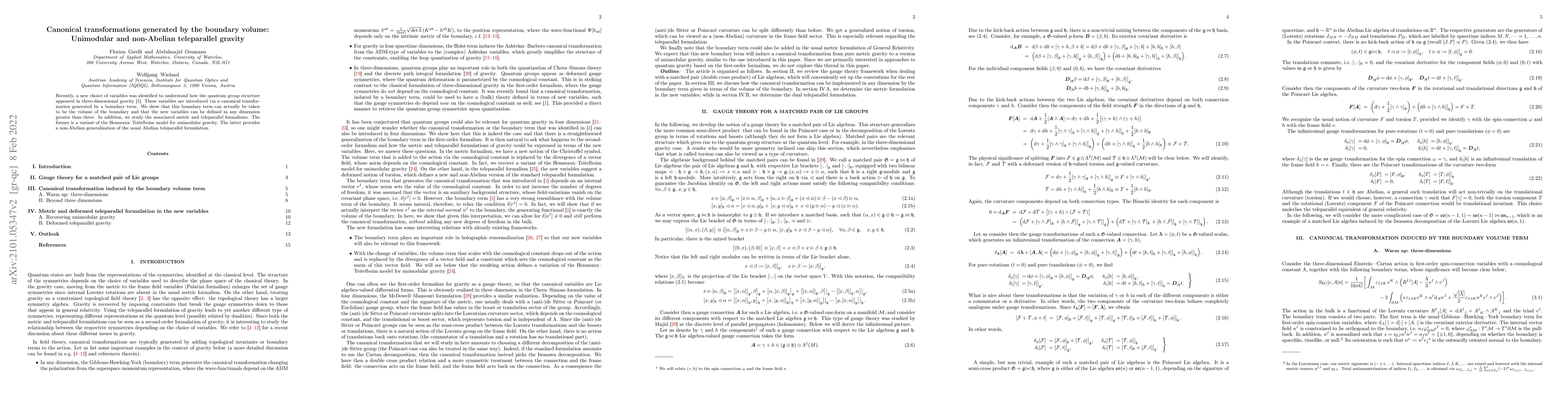Thumbnail for Canonical transformations generated by the boundary volume: Unimodular
  and non-Abelian teleparallel gravity