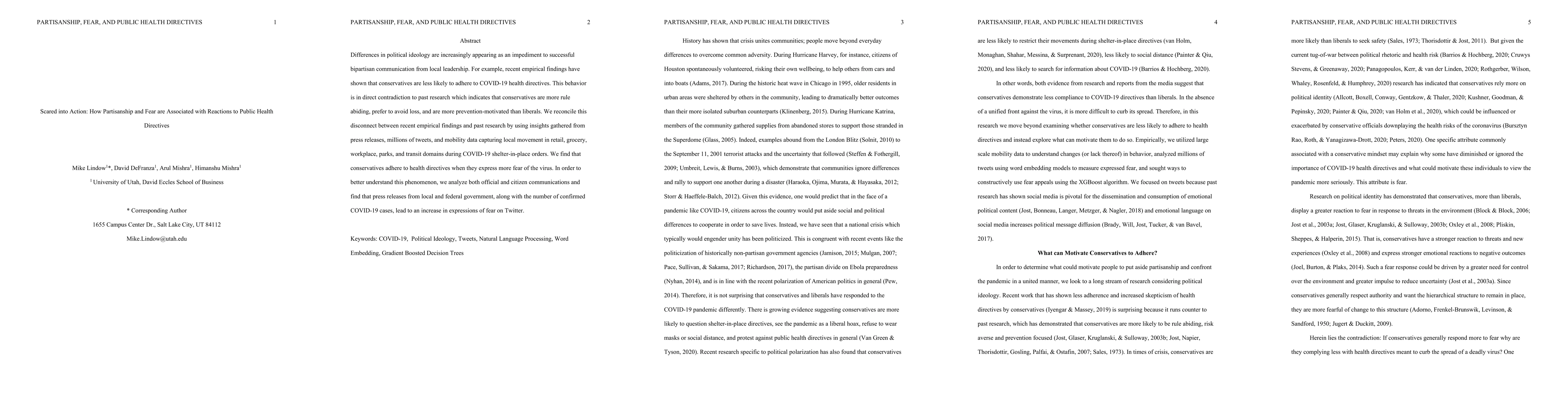 Thumbnail for Scared into Action: How Partisanship and Fear are Associated with
  Reactions to Public Health Directives