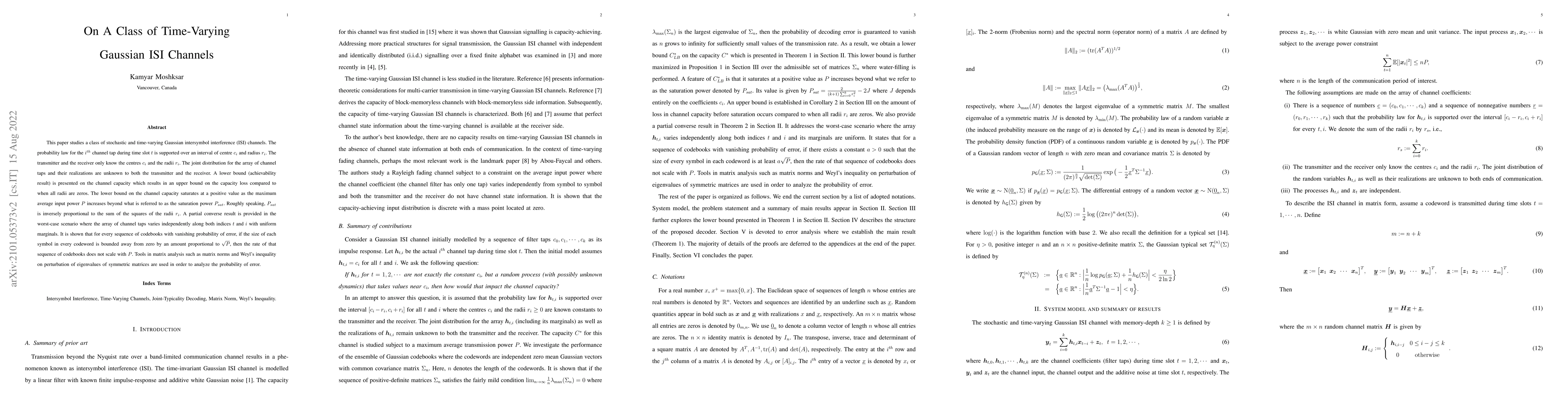 Thumbnail for On a Class of Time-Varying Gaussian ISI Channels