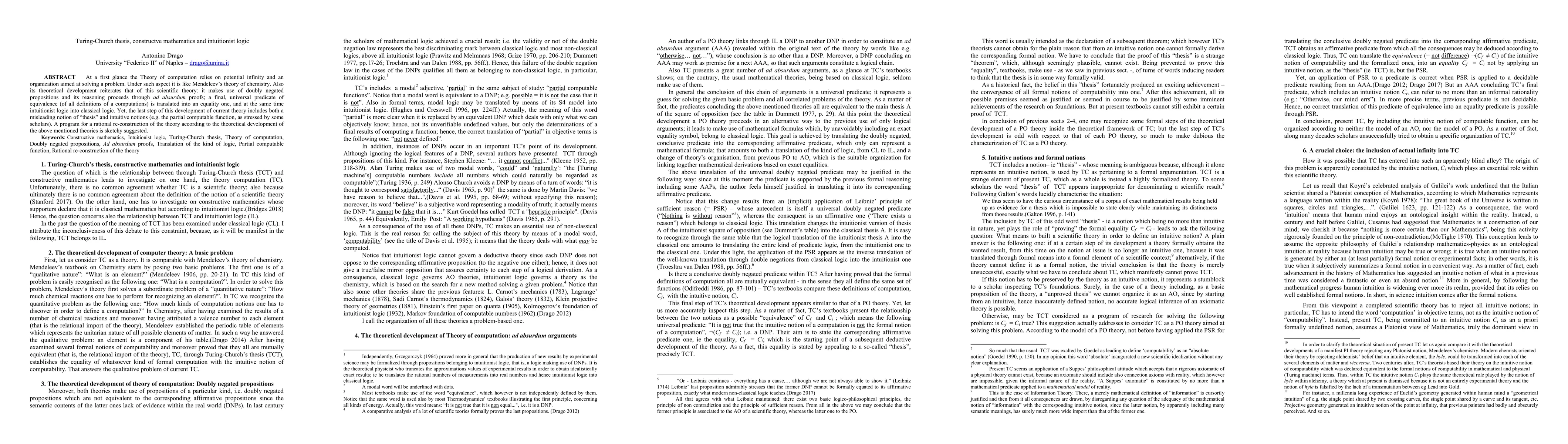 Thumbnail for Turing-Church thesis, constructve mathematics and intuitionist logic