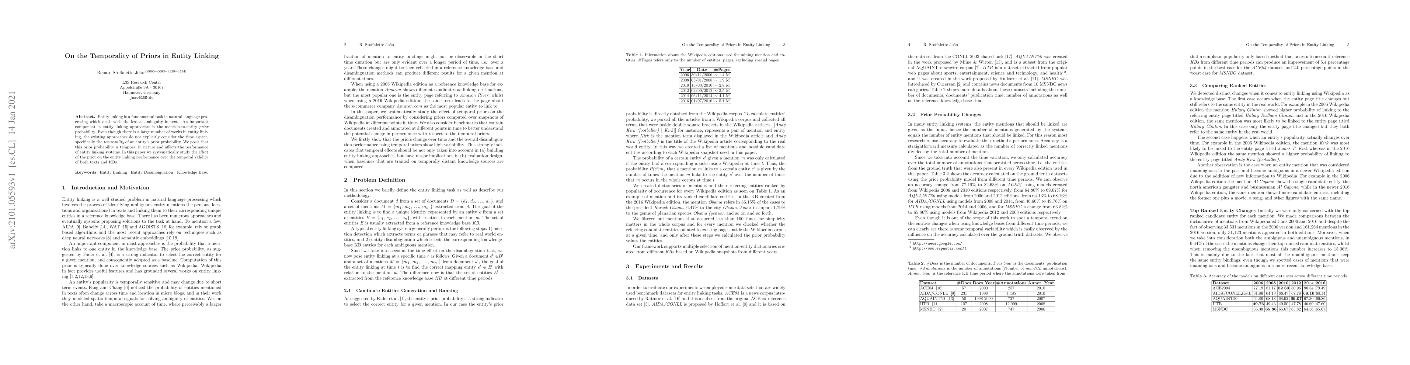 Thumbnail for On the Temporality of Priors in Entity Linking